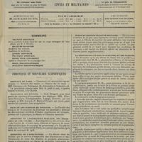 0607 - Page 601 - Sommaire / Chronique et nouvelles scientifiques. Hôpitaux de Paris / Faculté des sciences de Toulouse / Ministère de l'instruction publique, des Beaux-Arts et des cultes / Ministère de l'agriculture / École du service de santé militaire / La responsabilité des pharmacies et des parents