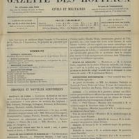 0631 - Page 625 - Sommaire / Chronique et nouvelles scientifiques. Hôpitaux de Paris / Faculté des sciences de Marseille / Écoles de médecine / Distinctions honorifiques / Guerre. (Voir la suite des Nouvelles, p. 634)