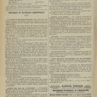 0676 - Page 670 - Formulaire. Contre la barre stomacale, le point douloureux des viscéroptosiques, particulièrement chez les femmes nerveuses / Chronique et nouvelles scientifiques (suite). La société de médecine de Paris / Société des amis de l'université / IVe Congrès d'hygiène sociale / Prix Fillioux / Hôpital Saint Joseph / Concours / Hôpital Saint Louis / Cours pratique d'hypnotisme et de psychothérapie