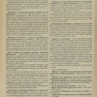 0698 - Page 692 - Sociétés savantes. Société de Biologie. (Séance du 18 mai 1907). Recherches expérimentales sur le rôle des hématoblastes dans la coagulation. MM. L. Le Sourd et Ph. Pagniez / Contribution à l'étude de la ponction lombaire chez les syphilitiques. MM. Jeanselme et Barbé / Albuminurie transitoire au cours de l'anesthésie lombaire expérimentale par la stovaïne. MM. Piquand et Dreyfus / Petits incidents du traitement thyroïdien. Nervosisme expérimental. MM. Léopold-Lévi et Henri De Rothschild / Introduction à l'étude de la spécificité. La charge de la gélatine en fonction du milieu. M. H. Iscovesco / Cultures homogènes du bacillus mesentericus. M. Lafforgue / Influence de la voie d'administration sur la dose minima mortelle pour la caféine (bromhydrate). M. Maurel / Histogenèse de l'épithélioma cylindrique du gros intestin. M. Letulle / Rapport sur l'anthracose. MM. Dastre, Borrel, Henneguy, Letulle et Melassez