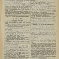 0711 - Page 705 - Livres nouveaux. Les jardins de la médecine, par le Docteur F. Helme. [L. S] / Actes de la Faculté de médecine de Paris. Du 3 au 8 juin 1907. Examens de doctorat / Chronique et nouvelles scientifiques (suite). Hospice de la Salpêtrière / Association d'enseignement médical des hôpitaux de Paris / Muséum national d'histoire naturelle / Nécrologie