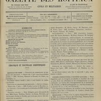 0751 - Page 745 - Sommaire / Chronique et nouvelles scientifiques (suite). Hôpitaux de Paris / Facultés de médecine / Congrès international d'hygiène scolaire / Nécrologie / Avis