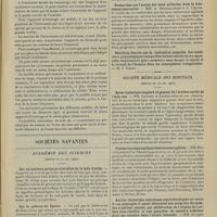 0757 - Page 751 - De l'utilisation des courants de haute fréquence dans l'endoscopie recto-colique, présentation d'un modèle de recto-sigmoïdoscope ; par MM. G. Lion et R. Bensaude / Sociétés savantes. Académie des sciences. (Séance du 27 mai 1907). Sur un nouveau principe cristallisé de la kola fraîche. M. Goris / Sur la présure du figuier. M. Briot / Travail développé pendant la phonation. M. Marage / Recherches sur l'action des eaux sulfurées dans le traitement mercuriel. MM. A. Desmoulières et A. Chatin / Société médicale des hôpitaux. (Séance du 30 mai 1907). Kyste hydatique suppuré et gazeux de l'arrière-cavité de l'épiploon. MM. Garnier et Lecène / Pseudo-leucémie à polynucléaires neutrophiles. MM. Marcel Labbé et Paul Thaon / Aortite thoracique infectieuse aiguë développée au cours d'une salpingite et ayant déterminé une gangrène du membre supérieur gauche, par oblitération de l'origine de l'artère sous-clavière et une gangrène du membre inférieur droit par embolie dans l'artère fémorale. MM. Georges Guillain et H. Rendu