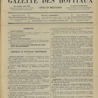 0775 - Page 769 - Sommaire / Chronique et nouvelles scientifiques. Hôpitaux de Paris / Facultés de médecine / Conservation du lait destiné à l'analyse / Nécrologie / Chemins de fer de Paris-Lyon-Méditerranée