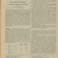 0777 - Page 771 - Revue générale. Étiologie et pathogénie de la maladie de Raynaud ou gangrène symétrique des extrémités ; par F. Sarvonat... I. Étiologie