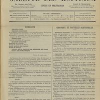 0787 - Page 781 - Sommaire / Paris, le 10 juin 1907 / Chronique et nouvelles scientifiques. Hôpitaux de Paris / Facultés de médecine