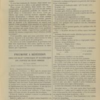 0791 - Page 785 - De la lithiase. Sous-maxillaire. Sous-maxillite aigüe. Extirpation de la glande avec les calculs ; par Ed. Schwartz... / Pneumonie à répétition chez un sujet cardiaque et alcoolique en l'espace de deux années ; par Louis Cottu...