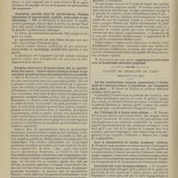 0794 - Page 788 - Sociétés savantes. Société médicale des hôpitaux. (Séance du 7 juin 1907). Sporotrichoses des muqueuses. Sporotrichosides muqueuses ulcéreuses et saprophytisme du sporotrichum Beurmanni. MM. de Beurmann et Gougerot / Association morbide dans les sporotrichoses. Onzième observation de sporotrichose, syphilis, tuberculose et sporotrichoses. MM. De Beurmann et Gougerot / Douzième observation de sporotrichose due au sporotrichum Beurmanni, chancre sporotrichosique frontal et sporotrichose lymphangitique centripète primitive et localisée. MM. De Beurmann et Gougerot / Toux nasale. M. Lermoyez / Société de médecine de Paris. Sur les cicatrisations vicieuses consécutives à l'éclatement de l'éminence thénar et hypothénar, par écrasement de la main. M. Dupuy De Fresnelle / Sur l'étiologie de la langue noire pileuse. M. Bizard / Sous la dénomination de fausses grossesses tubaires, par M. Pichevin / Extractions des corps étrangers vésicaux. M. Cathelin / Société de biologie. (Séance du 8 juin 1907). Les sulfo-éthers dans la bile et dans les matières fécales. MM. H. Labbé et G. Vitry