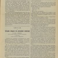 0803 - Page 797 - Clinique des maladies cutanées et syphilitiques. La sporotrichose ; Leçon clinique de M. le Professeur Gaucher / Un cas de tétanos suraigu en apparence spontané ; par MM. L. Rimbaud... et Roger...