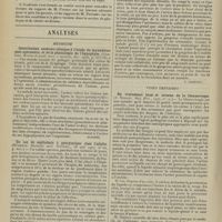 0806 - Page 800 - Sociétés savantes. Académie de médecine. (Séance du 11 juin 1907). Élevage et survie des prématurés nés à la Maternité de la Charité, de 1898 à 1907. M. Maygrier / Nouveau procédé de mobilisation des corps étrangers métalliques intra-oculaires, stéréo-radiographie avec repères cornées. M. Béclère / Analyses. Médecine. Contribution anatomo-clinique à l'étude du myxoedème post-opératoire, et de la physiologie de l'hypophyse. (Garbini. Rivista di patol. nerv. e mentale...). [Alquier] / Un cas de septicémie à pyocyanique chez l'adulte. (Hübener. Deutsche med. Wochens...). [A. Lemierre] / Chirurgie. Anastomose artério-veineuse. (Joshua. C. Hublard. Ann. of Surg...). [F. Gardner] / Voies urinaires. Du traitement local et interne de la blennorragie. (A. Neisser. Med. Klin...). [L. Gayard]