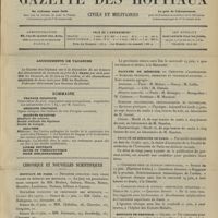 0823 - Page 817 - Sommaire / Chronique et nouvelles scientifiques. Hôpitaux de Paris / Facultés de médecine / Faculté de médecine de Paris / Hôpitaux de Province