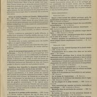 0829 - Page 823 - Sociétés savantes. Société de biologie. (Séance du 15 juin 1907). Sur la pathogénie des anémies consécutives aux ulcérations expérimentales du pylore. M. L. Tixier / Action de quelques bacilles sur l'inosite. Différenciation du « coli » et de « l'Eberth ». M. G. Meillère / Action du pneumogastrique gauche sur le coeur de Cistudo Europea. M. Guyénot / Conditions dans lesquelles la muqueuse intestinale est perméable aux poussières inertes et aux microbes. M. Calmette / La chaux et le système cardio-vasculaire. MM. Loeper
