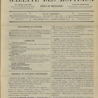0835 - Page 829 - Sommaire / Chronique et nouvelles scientifiques. Hôpitaux de Paris / Faculté de médecine de Paris / Guerre / Distinctions honorifiques / Association française de chirurgie
