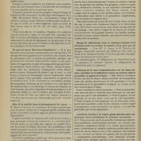 0866 - Page 860 - Sociétés savantes. Société de médecine de Paris. (Séance du 22 juin 1907). Le vin au point de vue de l'hygiène alimentaire. M. Doléris / De quoi est morte Henriette d'Angleterre ? M. le Professeur S. Pozzi / Rôle de la syphilis dans le développement du cancer. M. Maurice Letulle / Société de biologie. (Séance du 22 juin 1907). Du passage des bacilles tuberculeux à travers la peau chez le cobaye, le lapin. MM. Jules Courmont et Lesieur / Dosage du chloroforme dans la substance blanche et la substance grise du cerveau au moment de la mort par cet anesthésique. Mlle S. Frison et M. Nicloux / Influence de la voie d'administration sur les doses minima mortelles de bromhydrate neutre de quinine chez la grenouille, le pigeon et le lapin. MM. Mauriel et Lemosy d'Orel / Anesthésie limitée à la région génito-périnéo anale par injections intra-rachidiennes de solutions concentrées. M. P. Ravaut