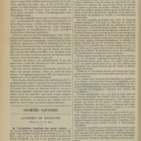 0876 - Page 870 - Guérison par l'oesophagoscopie d'une sténose cicatricielle de l'oesophage à forme grave ; par M. le Docteur Guisez... / Sociétés savantes. Académie de médecine. (Séance du 25 juin 1907) / De l'invagination intestinale des jeunes enfants. M. Kirmission