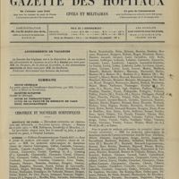 0883 - Page 877 - Sommaire / Chronique et nouvelles scientifiques. Hôpitaux de Paris / Guerre
