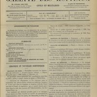 0895 - Page 889 - Sommaire / Chronique et nouvelles scientifiques. Hôpitaux de Paris / Amphithéâtre d'anatomie des hôpitaux / Hôpitaux de Province / Facultés de médecine / Écoles de médecine / La responsabilité médicale