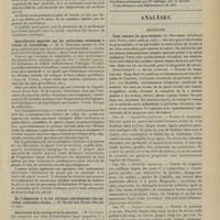 0915 - Page 909 - Sociétés savantes. Académie de médecine. (Séance du 2 juillet 1907). Mortalité des enfants protégés par la loi Roussel dans le département du Var. M. Vidal... / Contribution apportée par les recherches chimiques à l'étude de saturnisme. M. G. Meillère / Association de la cocaïne et de la stovaïne. M. Couteaud / Traitement de l'onycophagie. M. Didsbury / Election. M. Bar / Analyses. Médecine. Faux cancers du gros intestin. (A. Moynihan. Edinburgh med. Journ...). [A. Housquains]