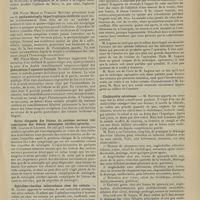 0973 - Page 967 - Sociétés savantes. Société médicale des hôpitaux. (Séance du 12 juillet 1907). Deux cas d'aphasie de Broca ou d'aphasie totale sans lésions de la troisième circonvolution frontale. M. A. Souques / MM. Pierre Marie et François Moutier : pachyméningite hypertrophique cérébrale / Suites éloignées des lésions du système nerveux concomitantes des lésions méningées cérébro-spinales. MM. Claude et Lejonne / Ophtalmo-réaction tuberculeuse chez les enfants. M. Comby / Société de chirurgie. (Séance du 10 juillet 1907). Implantation de l'uretère dans le rectum. M. Legueu / Cholécystite calculeuse. M. Routier