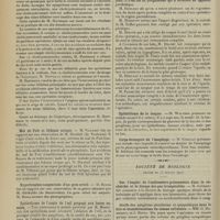 0974 - Page 968 - Sociétés savantes. Société de chirurgie. (Séance du 10 juillet 1907). Cholécystite calculeuse. M. Routier / Mal de Pott et lithiase urique. M. Villemin, un rapport sur une observation de M. Dieulafé... / Hypertrophie congénitale d'un gros orteil. M. Broca / Epithélioma de l'angle de l'oeil propagé aux fosse nasales. M. Morestin / Tumeur maligne des deux parotides. M. Tuffier / Epithélioma de la langue. M. Walther / Corps étrangers de l'oesophage. M. Sébileau / Société de biologie. (Séance du 13 juillet 1907). Sur l'emploi de l'endiomètre grisoumètre dans la recherche et le dosage des gaz irrespirables. M. Gréhant / Greffe des ganglions plexiforme et sympathique dans le foie et transformations du réseau cellulaire. MM. G. Marinesco et J. Minea