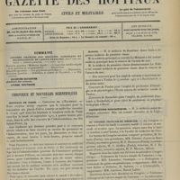1111 - Page 1105 - Sommaire / Chronique et nouvelles scientifiques. Hôpitaux de Paris / Marine / Distinctions honorifiques / IXe Congrès français de médecine
