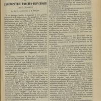 1149 - Page 1143 - Revue générale. Symptômes et diagnostic de l'adénopathie trachéo-bronchique. Chez l'enfant ; par MM. L. Babonneix et M. Brelet. I. Symptômes fonctionnels
