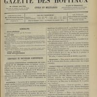 1183 - Page 1177 - Sommaire / Chronique et nouvelles scientifiques. Le Congrès international d'hydrologie, de climatologie et de géologie / Statistique / Nécrologie / Clinique médicale de l'Hôpital Laënnec (cours de vacances)