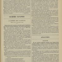1309 - Page 1303 - Médecine pratique. De la cure de sous-nitrate de bismuth dans les affections de l'estomac. [L. Babonneix] / Sociétés savantes. Académie des sciences. (Séance du 16 septembre 1907). Conservation de la pression artérielle après l'application des courants de haute fréquence sous forme d'autoconduction. M. d'Arsonval / Analyses. Médecine. Un cas de fièvre typhoïde évoluant sous l'aspect d'une maladie de Weil et causée par une auto-infection partie de la vésicule biliaire. (Grimme. Munch. med. Wochens...). [A. Lemmierre]