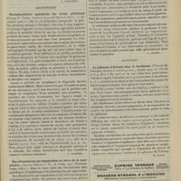 1359 - Page 1353 - Analyses. Pédiatrie. Les oedèmes chez le nouveau-né et le nourrisson. (D'Astros. Revue des mal. de l'enf...). [L. Babonneix] / Obstétrique. Thrombophlébite puerpérale des veines pelviennes. (George H. Noble. Southern surg. and Gynecol. Assoc...). [F. Gardner] / Des albuminuries par suppuration au cours de la puerpéralité. (Charles Thébault. Th. de Paris...). [L. Gayard] / Anatomie. Le sphincter d'Ochsner dans le duodénum. (Walter M. Boothby, Bost. med. and Surg. Jour...). [M. Lance]