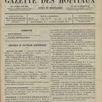 1363 - Page 1357 - Sommaire / Chronique et nouvelles scientifiques. Hôpitaux de Paris / Distinctions honorifiques / Statistique / Nécrologie
