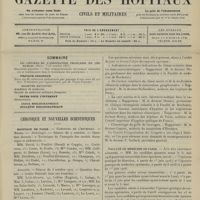 1387 - Page 1381 - Sommaire / Chronique et nouvelles scientifiques. Hôpitaux de Paris / Le IVe Congrès de climatothérapie et d'hygiène urbaine / Faculté de médecine de Paris