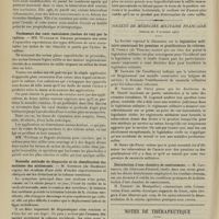1394 - Page 1388 - Sociétés savantes. Académie de médecine. (Séance du 8 octobre 1907). Tuberculose inflammatoire et rachitisme tardif. M. Poncet / Traitement des naevi vasculaires (taches de vin) par le radium. MM. Wickham et Degrais / Nouvelle méthode de diagnostic et de classification des scolioses des adolescents. M. Gourdon... / Société de médecine militaire française. (Séance du 3 octobre 1907). Législation militaire concernant les pensions et gratifications de réforme. M. Oberlé... / Désinfection d'une chambre de casernement. M. Cousergue... / Notes de thérapeutique. Posologie de la digitaline dans l'endocardite et la péricardite aiguës