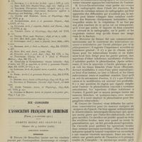 1416 - Page 1410 - Physiologie générale. Le rôle du produit de sécrétion des glandes surrénales dans la circulation et la respiration ; par C. E. De M. Sajous... / XXe Congrès de l'association française de chirurgie. (Paris, 7-12 octobre 1907). Compte rendu des séances. Séance du 9 octobre (suite). Questions diverses. Membres