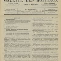 1423 - Page 1417 - Sommaire / Chronique et nouvelles scientifiques. Hôpitaux de Paris / Écoles de médecine / Marine / L'hygiène dentaire dans l'armée