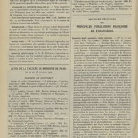 1424 - Page 1418 - Chronique et nouvelles scientifiques. L'hygiène dentaire dans l'armée / Hommage au Docteur Hallopeau / Nécrologie / Hôtel-Dieu / Hôpital Saint-Louis / Actes de la Faculté de médecine de Paris. Du 21 au 26 octobre 1907. Examens de doctorat / Articles originaux des principales publications françaises et étrangères. Gazzetta degli ospedali e delle cliniche