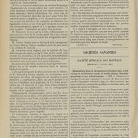 1442 - Page 1436 - XXe Congrès de l'association française de chirurgie. (Paris, 7-12 octobre 1907). Compte rendu des séances. Séance du 11 octobre. Questions diverses. Membres (suite). (A suivre) / Sociétés savantes. Société médicale des hôpitaux. (Séance du 11 octobre 1907). Hémoculture dans le rhumatisme articulaire aigu. Anaérobiose et aérobisation rapide du bacille obtenu. Son polymorphisme et son transformisme. MM. J. Thiroloix et Georges Rosenthal