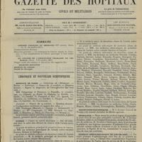 1447 - Page 1441 - Sommaire / Chronique et nouvelles scientifiques. Hôpitaux de Paris / Guerre / Distinctions honorifiques / Nécrologie / Clinique ophtalmologique de l'Hôtel-Dieu