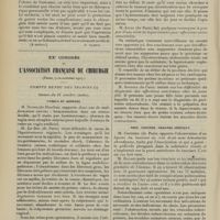 1454 - Page 1448 - Congrès français de médecine. (IXe session). [Paris, 14, 15, 16 octobre 1907]. Mardi 15 octobre (matin). Deuxième question. Les complications de l'ulcère gastrique et leur traitement. Complications lentes. (A suivre) / XXe Congrès de l'association française de chirurgie. (Paris, 7-12 octobre 1907). Compte rendu des séances. Séance du 11 octobre (suite). Utérus et annexes / Rein. Uretère. Organes Génitaux