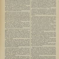 1464 - Page 1458 - Congrès français de médecine. (IXe session). [Paris, 14, 15, 16 octobre 1907]. Mardi 15 octobre (après-midi). Valeur thérapeutique de la tuberculine. M. Guinard / Traitement de la tuberculose par la paratoxine. MM. Gérard et Lemoine / Tuberculinisation progressive par la tuberculine de Denys. Technique, avantages et inconvénients. MM. Stéphani et Gouraud / Les sporotrichoses cutanées. MM. De Beurmann et Gougerot / Ulcères et gommes sporotrichosiques. MM. Ravaut et Civatte / Sporotrichose intra-musculaire. MM. Brissaud et Rathery / Sporotrichose et tuberculose pulmonaires. Les mycoses dans leurs rapports avec la tuberculose : prédisposition, association, immunisation. M. Gastou / Revision du groupe des bacilles acido-résistants. MM. Fernand Bezançon et André Philibert