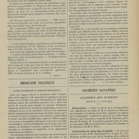 1489 - Page 1483 - Congrès français de médecine. (IXe session). [Paris, 14, 15, 16 octobre 1907]. Mercredi 16 octobre (soir). Sérothérapie de la dysenterie bacillaire. M. Dopter / Un nouveau sporothrix pathogène. MM. Legry et Nattan-Larrier / Médecine pratique. Action hygiénique et curative des bains. [A. Gaullier l'Hardy] / Sociétés savantes. Académie des sciences. (Séance du 21 octobre 1907). Radiographies / L'anilarsinate de soude dans la syphilis. M. Laveran, une note de M. Paul Salmon