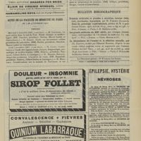 1493 - Page 1487 - Livres nouveaux. Enseignements médicaux de la guerre russo-japonaise, par le Docteur Matignon. [C. Dopter] / Actes de la Faculté de médecine de Paris. Du 4 au 9 novembre 1907. Thèses / Bulletin bibliographique