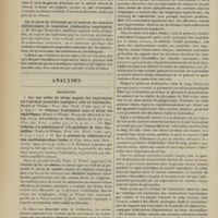 1502 - Page 1496 - Sociétés savantes. Société de médecine de Paris. (Séance du 26 octobre 1907). Le vin au point de vue de l'hygiène alimentaire. M. Lematte / Sur la durée du traitement par la méthode des exercices physiologiques de respiration (rééducation respiratoire). M. Georges Rosenthal / Analyses. Médecine. I. Sur une action du sérum sanguin des néphritiques sur l'oeil de la grenouille analogue à celle de l'adrénaline (Schur et Wiesel. Wien. klin. Woch...). [A. Lemierre] - II. Présence d'adrénaline dans le sérum des néphritiques. (Schur et Wiesel. Protocole officiel de la Soc. imp. et roy. des médecins de Vienne, séance du 28 juin 1907, Wien. klin. Woch...). [A. Lemierre] - III. Contribution à la physiologie et à la pathologie du tissu chromaffine. (Schur et Wiesel. Wien. klin. Woch...). [A. Lemierre] - IV. Sur la présence de substances à action mydriatique dans l'urine. (J. Pal. Deuts. med. Woch...). [A. Lemierre]