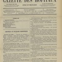 1543 - Page 1537 - Sommaire / Chronique et nouvelles scientifiques. Hôpitaux de Paris / Faculté de médecine de Paris / Hôpitaux de Province / Facultés de médecine