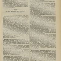 1549 - Page 1543 - Sociétés savantes. Académie des sciences. (Séance du 4 novembre 1907). Sur le sucre du plasma sanguin. MM. R. Lépine et Boulud / Société médicale des hôpitaux. (Séance du 8 novembre 1907). Hypertrophie compensatrice rénale lobaire. MM. Apert Nathan et Vuillet / Relations du purpura infantile à forme pseudo-péritonéale avec la scarlatine. MM. Griffon et Lyon-Caen / Anévrisme du tronc brachio-céphalique. M. L. Galliard / La spécificité du rhumatisme. MM. H. Triboulet et Silbert / Etude clinique et physiologie pathologique d'un cas d'oedème charbonneux de la face terminé par la guérison. MM. Georges Guillain, L. Boidin et A. Gy