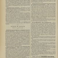 1552 - Page 1546 - Sociétés savantes. Société de chirurgie. (Séance du 7 novembre 1907). Traitement chirurgical des anévrismes. M. Lejars / Epithélioma facial. Autoplastie. M. Morestin / Société de biologie. (Séance du 9 novembre 1907). Recherches expérimentales sur la pathogénie des parotidites post-opératoires. MM. Morel et Nepper / Pigments biliaires, stercobiline et stercobilinogène dans les fèces physiologiques. MM. Gilbert et Herscher / Lésions pulmonaires consécutives à l'introduction d'acides des graisses par la voie vasculaire. MM. Jean Camus et Ph. Pagniez / Sur les salmonelloses : leurs sensibilisatrices. M. E. Sacquépée