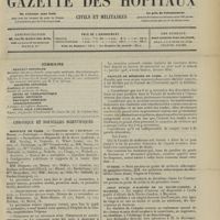 1555 - Page 1549 - Sommaire / Chronique et nouvelles scientifiques. Hôpitaux de Paris / Faculté de médecine de Paris / Guerre / Marine / Asile public d'aliénés de la Roche-Gandon, à Mayenne