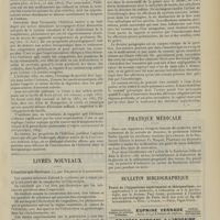 1563 - Page 1557 - Notes de thérapeutique. L'hélénine et ses applications thérapeutiques / Livres nouveaux. l'ionothérapie électrique, par Delherm et Laquerrière. [L. G] / Pratique médicale / Bulletin bibliographique