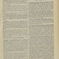 1575 - Page 1569 - Sociétés savantes. Société de chirurgie. (Séance du 13 novembre 1907). Coups de feu de l'oreille. M. Sieur / Parotidites. M. Picqué / Traitement de la tuberculose du rectum à l'aide de la radioscopie. M. Chaput / Contusion de l'abdomen, rupture de pancréas. M. Robert Picqué / Société de neurologie. (Séance du 7 novembre 1907). Apoplexie bulbaire circonscrite post-émotive, à la suite d'un traumatisme léger. MM. Rose et Lemaitre / Amyotrophie diffuse des membres supérieurs. MM. Français et Rose / Deux cas de paralysie pseudo-bulbaire infantile. M. A. Delille et Mlle Giry / Paralysie de l'élévation volontaire des globes oculaires avec conservation des mouvements automatico-réflexes. MM. Cantonnet et Landolt / Torticolis mental. Discussion du traitement chirurgical. MM. Sicard et Descomps