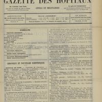 1627 - Page 1621 - Sommaire / Chronique et nouvelles scientifiques. Hôpitaux de Paris / La fermeture de la Faculté de Nancy / Hôpitaux de Province / Facultés de médecine / Assemblée générale du syndicat des médecins de la Seine / Renseignements