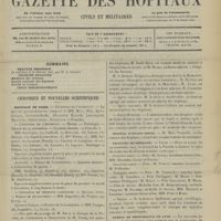 1651 - Page 1645 - Sommaire / Chronique et nouvelles scientifiques. Hôpitaux de Paris / Hôpitaux de Province / Hôpital Furtado-Heine / Facultés de médecine / Bureau de bienfaisance de Lyon / Ministère de l'intérieur